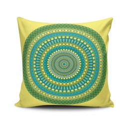 Aberto Design Cojín MANDALA-39 Multicolor 43 x 43 cm